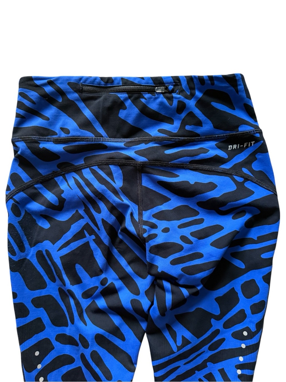 Nike Dri-Fit Epic Lux Leggings - Blue & Black Print w/ Mesh Cut-outs - Picture 7 of 9